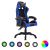  Καρέκλα Racing με Φωτισμό RGB LED Μπλε/Μαύρο Συνθετικό Δέρμα V-287996