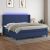  Κρεβάτι Boxspring με Στρώμα & LED Μπλε 200x200 εκ. Υφασμάτινο V-3138267