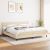  Κρεβάτι Boxspring με Στρώμα Κρεμ 200x200 εκ. Υφασμάτινο V-3140086