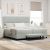  Κρεβάτι με ελατήρια με στρώμα Ανοιχτό γκρι 200 x 200 cm Βελούδο V-3344468